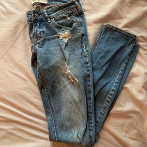 Hollister size 1 straight ripped jeans